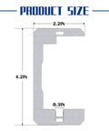 Diagram showing size of 20 Pcs Metal Wall Plate Spacers For Flush Fit Devices 4.2 x 2.2 in with dimensions labeled.