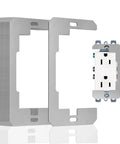 20 Pack Metal Wall Plate Spacers For Flush Mount Outlets And Switches Outlet Extender Shims next to electrical outlet