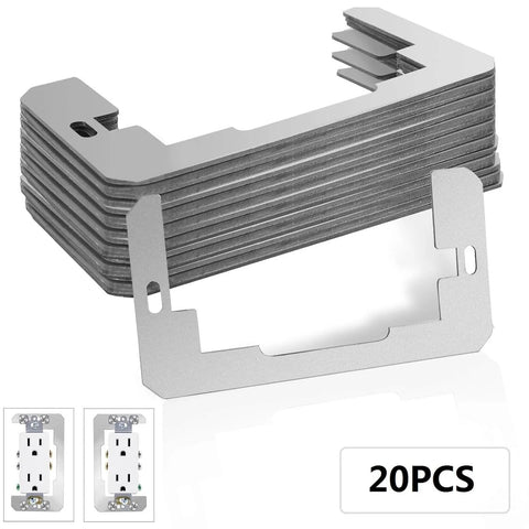 20 pack metal wall plate spacers for flush mount outlets and switches outlet extender shims for secure electrical boxes