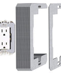 20 Pcs Metal Wall Plate Spacers For Flush Fit Devices Receptacle Shims Leveling Plates for outlets showing spacer stack and outlet