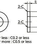 Diagram detailing dimensions for SWAS-10-16-3-AWBK NBK Stainless Steel Black Adjust Metal Washer -Made in Japan-Pack of One.