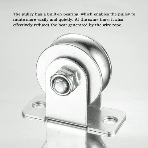 48mm Wheel Cable Pulley Wall Mount With Two Ball Bearings In Bearing Steel for sliding gate heavy duty application.