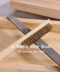 A metal wire brush and file from Twenty Five Piece Metal File Set With T12 Drop Forged Alloy Steel For Woodworking Metalworking And Plastic