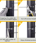 Steps to use Heavy Duty Metal Zip Ties With Cutter For Outdoor Use UV Resistant Stainless Steel 11.8 Inch 50 Pack on fence