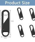 Six Piece Metal Zipper Pull Replacement Set For Luggage Suitcases Backpacks Jackets Purses And Handbags Clip On No Tools Needed Durable Black