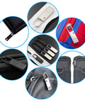 Universal Metal Zipper Pull Replacement for Luggage 8Pcs Black Zipper Tabs shown on bags, suitcases, and backpacks.