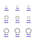 Metric Round Wire C Clips External Retaining Rings Assortment Kit For Shafts 5mm To 28mm Black Oxide Carbon Spring Steel sizes