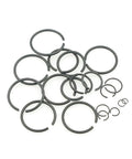 Metric Round Wire C Clips External Retaining Rings Assortment Kit For Shafts 5mm To 28mm Black Oxide Carbon Spring Steel 345 Piece Set
