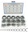 Metric Round Wire C Clips External Retaining Rings Assortment Kit, 345 pieces, 5mm-28mm, carbon spring steel, in clear box