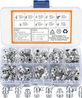 60 Piece Metric Grease Fittings Kit for Grease Guns and Mechanical Lubrication Pro Grade Heavy Duty Zerk Fittings in plastic case