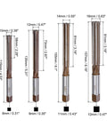 9 Piece Hand Reamer Set For Metal And Wood, H8 Tolerance, Metric Alloy Steel Reamers With Straight Flutes, various diameters shown