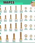 Chart of Metric Hex Bolts And Nuts Assortment Kit Grade 8.8 Zinc Plated M4 M8 sizes with washers and quantities.