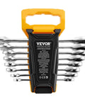 Go To Eight Piece Metric Ratcheting Wrench Set With Organizer Rack Cr V Steel 8 Mm To 19 Mm 72 Tooth Ratcheting Quick Release Wrenches