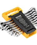 Go To Eight Piece Metric Ratcheting Wrench Set With Organizer Rack Cr V Steel 8 mm to 19 mm 72 Tooth Ratcheting Quick Release Wrenches
