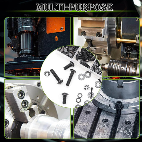 888Pcs Metric Screw Assortment Kit M2 M3 M4 M5 Hex Button Head Screws 10.9 Alloy Steel used in various industrial machines