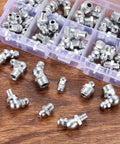60 Piece Metric Grease Fittings Kit for Grease Guns and Mechanical Lubrication Pro Grade Heavy Duty Zerk Fittings in case