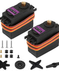 [2-Pack] MG996R 55g Metal Gear Torque Digital Servo Motor for Futaba JR RC Helicopter Car Boat Robot with accessories