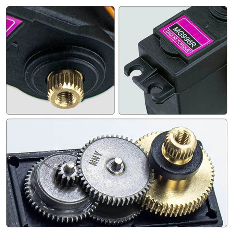 4Pack MG996R 55g Digital RC Servo Motors High Torque Metal Gear Servo details showing gears and metal construction