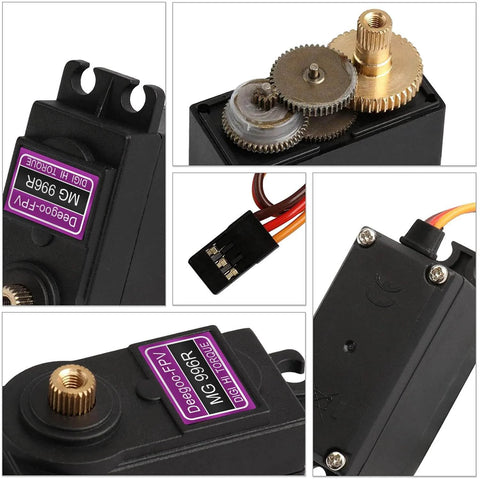 [4-Pack] MG996R 55g Metal Gear Torque Digital Servo Motor for Futaba JR RC Helicopter Car Boat Robot in detailed view