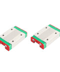 Two Pack Linear Rail Sliding Block HGH12H Guide Rail Slider Bearing for CNC Machines, Steel Rail Carriage Set, front view