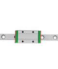 Mgn9H 100mm Miniature Linear Slide Block 9mm width with retainer and lubrication system shown in close-up