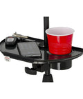 Microphone Stand Accessory Tray With Drink Holder And Guitar Pick Tab For Easy Access During Performances, 12 By 7 Inches, Fits Stands Up To 1.38 Inches Diameter