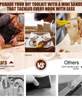 90Pc Micro Detail Sander Kit 3In1 Mini Block With 60–400 Grit Sandpaper For Wood on various surfaces