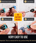 Step-by-step guide using Micro Drill Bits Set With Pin Vise for PCB projects and jewelry making, shows precise manual drilling process.