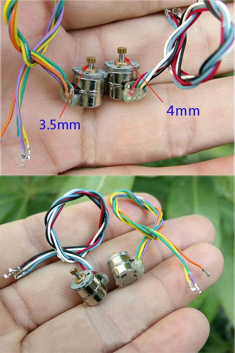 10 pair 8mm Micro Stepper Motor 2-Phase 4-Wire DC 5-6V with connection line and gear on hand