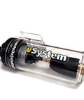 Micro System Automatic Motorcycle Chain Lubrication Kit With Scorpion Dual Injector Twin Feed transparent reservoir close-up