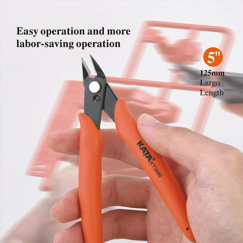 Micro Wire Cutter Pliers Precision Flush Cutter For Jewelry Making 5 Inch Zip Tie Nippers held in hand cutting plastic model