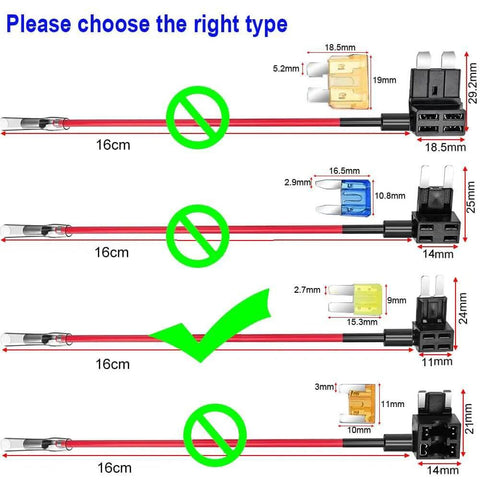 Add-A-Circuit Micro2 Fuse Tap Kit With 4 Fuse Tap Holders And 6 Micro2 Fuses 5A 10A 15A Plus Fuse Puller And Wire Harness For 12V To 24V Automotive Electrical System Easy Piggyback Power Tapping diagram with measurements