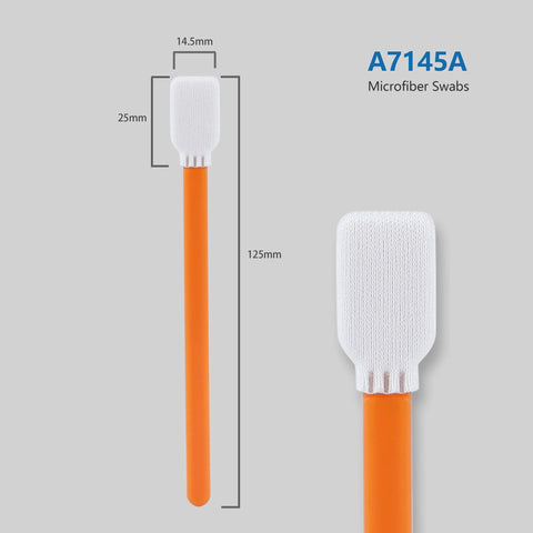 Cleanroom Ready 5 Inch Swabs Pack Of 100 Lint Free Microfiber Swabs With Double Layer Knitted Heads 125 Mm Length And 14.5 Mm Orange