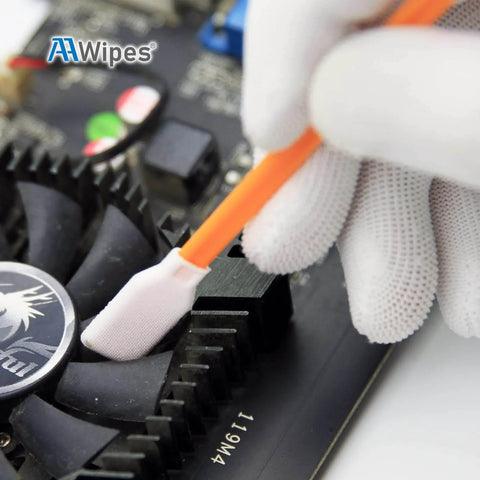 Lint Free 4.92 Inch Long Microfiber Swabs With Large Square Head 13.5 Mm 0.53 Inch cleaning electronic component AAwipes