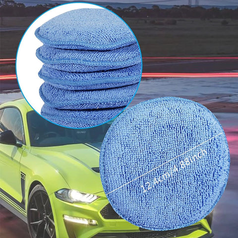 Microfiber Wax Applicator Pads For Car Detailing 5 Inch Foam Buffing Pads With Built In Sponge High Absorbency 6 Pack