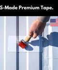 Applying Ultra Strong MicroSealant Roof Tape on metal surface with roller for leakproof seal