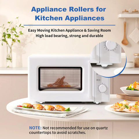8 Pcs Self Adhesive Mini Caster Wheels Set For Appliances And Cabinets, 360 Degree Swivel Stainless Steel Universal Wheel Sliders under microwave