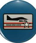 Mig 29 Fulcrum Pin Lapel Pin Brooch Steel Pin 0.75 Inch Cute Cartoon Aviation Jewelry featuring aircraft silhouette and star design