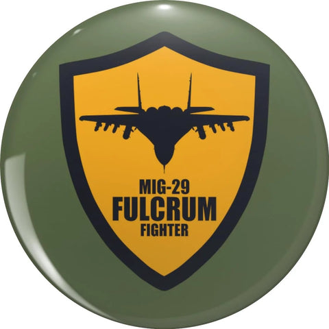 MIG 29 Fulcrum Patch Pin Lapel Pin Brooch 0.75 Inch Metal Resin with military design, perfect for collectors and aviation fans.