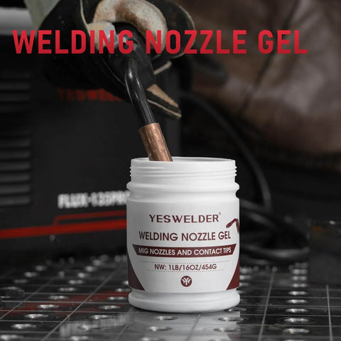 Welding Nozzle Gel For MIG Anti Spatter Dip Gel For MIG Torch And Contact Tips 16 Ounces shown with gel-coated torch tip