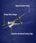 MIG Pliers Pro Grade 8 Inch With Spatter Removal Nose And Induction Hardened Cutting Edge, Multi Jaw Design