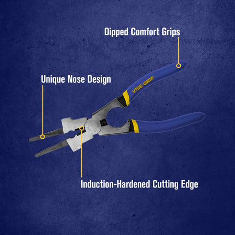 MIG Pliers Pro Grade 8 Inch With Spatter Removal Nose And Induction Hardened Cutting Edge, Multi Jaw Design