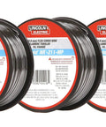 Three spools of MIG Welding Wire 0.035 NR-211 MP Flux Core for Mild Steel All Position With Smooth Bead Welds By Lincoln Electric