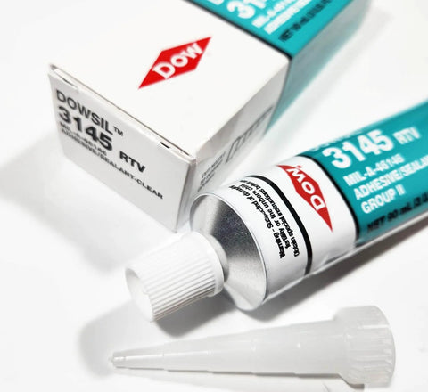 Mil-Spec Clear RTV Silicone Adhesive Sealant, Mil-A-46146 Group II TY I, 90ml Tube with applicator nozzle