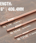 Mild Steel ER70S-6 Copper Coated Shielded Gas MIG Welding Rod For Top Notch Welds On Structural And Fabrication Projects 1 By 16 Inches 5 Lb YesWelder displayed with size options on metal background.
