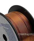 Mild Steel MIG Welding Wire ER70S-6 10 Lb Copper Coated Spool 0.030 Inch close-up on spool side view, 8 Inch Spool for GMAW, welding preparation
