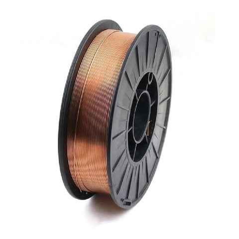 Mild Steel MIG Welding Wire ER70S-6 10 Lb Copper Coated Spool 0.030 Inch (0.8 mm) For GMAW Shielding Gas CO2 Or Argon Mixed Gas AWS A5.18 Compliant 8 Inch Spool