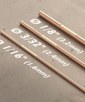 ER70S-6 Mild Steel TIG Filler Rod Copper Coated 3 32nd Inch Diameter in comparison with other sizes