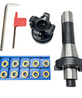 Face Milling Cutter Holder Kit With 10 RPMT1204-M-C DP5320 Carbide Inserts And R8 FMB22 7 16th Shank Shell Mill Arbor and tools