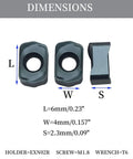Dimensions of Ten Piece Milling Inserts LNMU020209ZNER ZM1125 Carbide Inserts With PVD Coating shown in three views